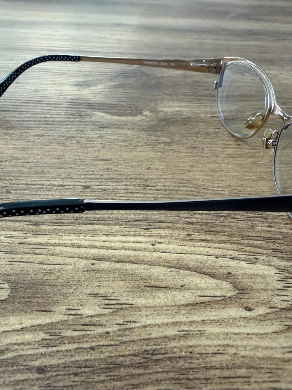 Kate Spade Camelot ODL9 Blue Gold Tone Eyeglasses Polka Dot 50-15-135